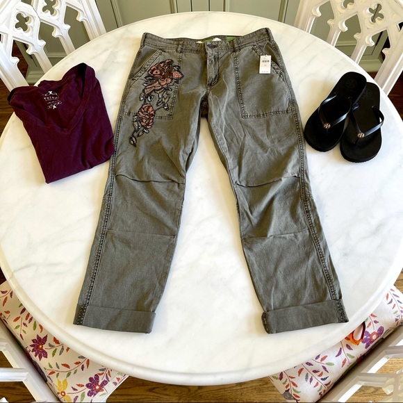 Anthropologie The Wanderer Beaded Utility Pant Sz 26 - Picture 2 of 12